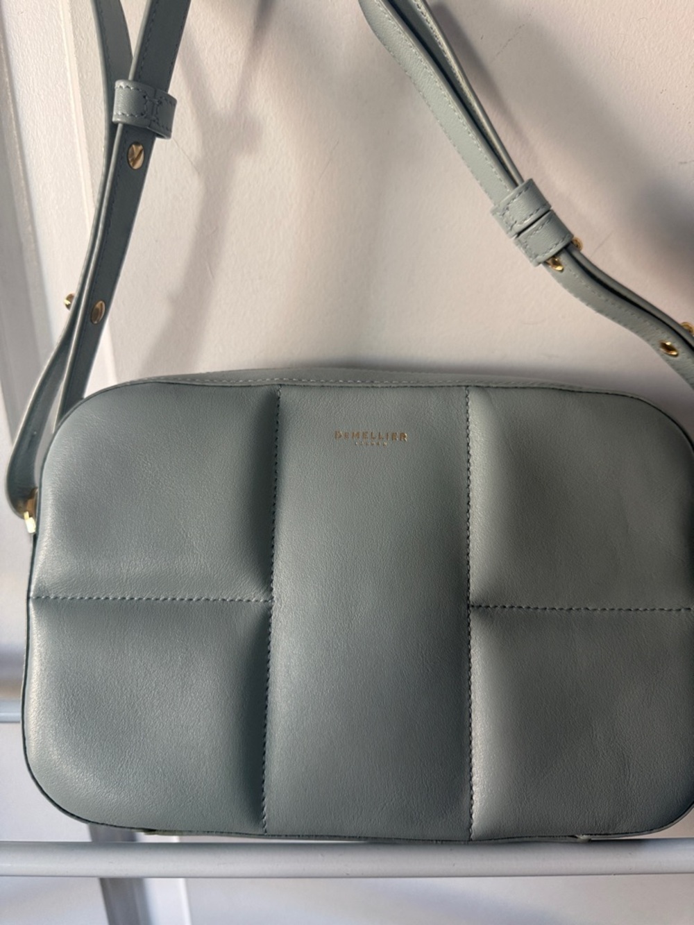 DeMellier Quilted Panel Crossbody in Pacific Blue